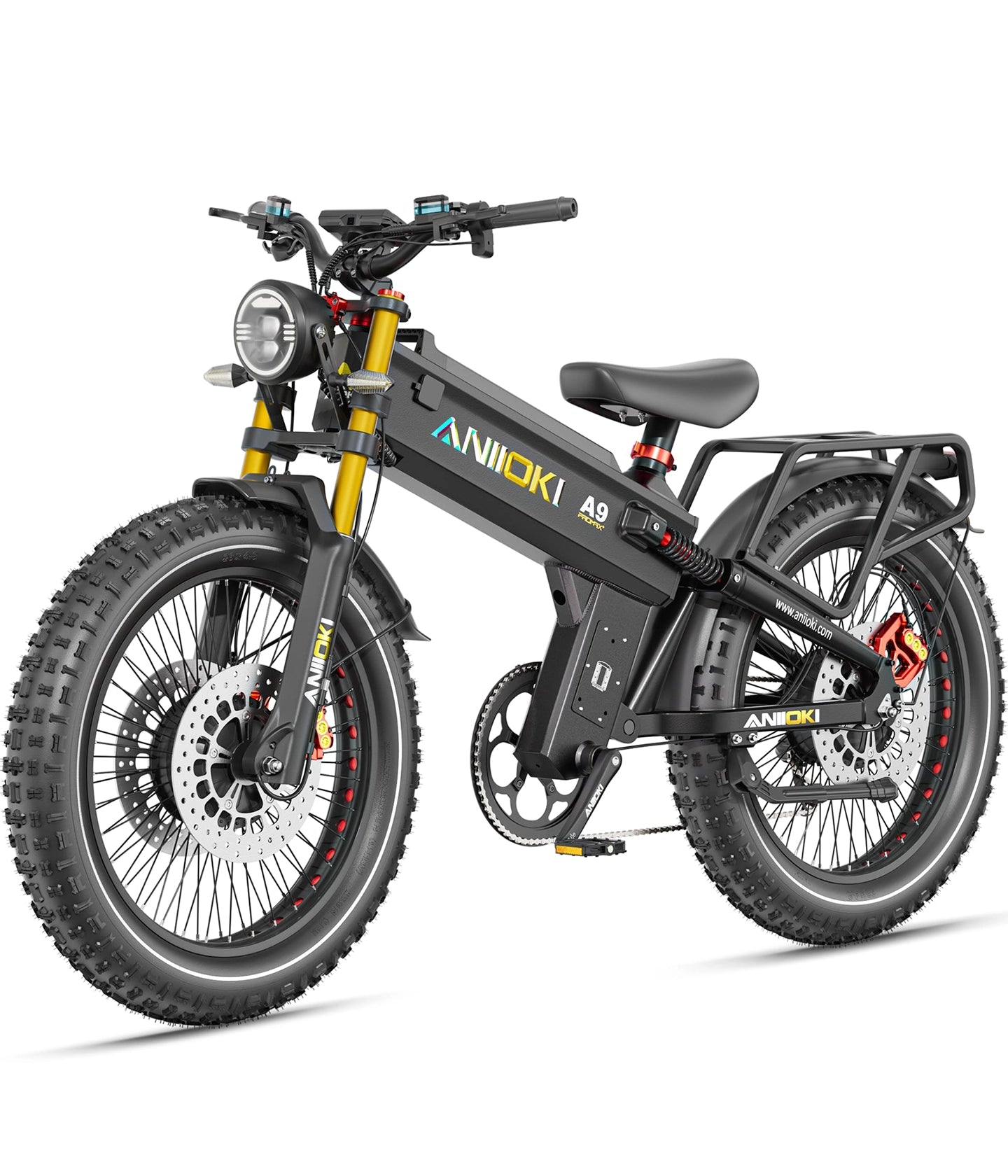 High Speed 6000W Fat Tire eBike, For Heavy Rider 400Lb Person, A9 Pro Max 80Ah eBikes, Black