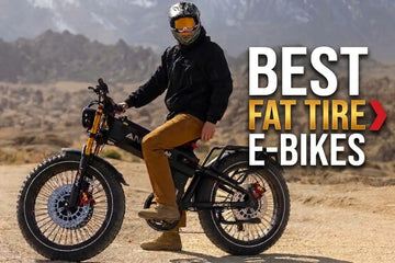 Aniioki A9 Pro Max, voted one of the Best Fat Tire E-Bikes In 2026, being ridden by a male cyclist wearing a helmet and jacket on a rugged, desert outdoor trail.