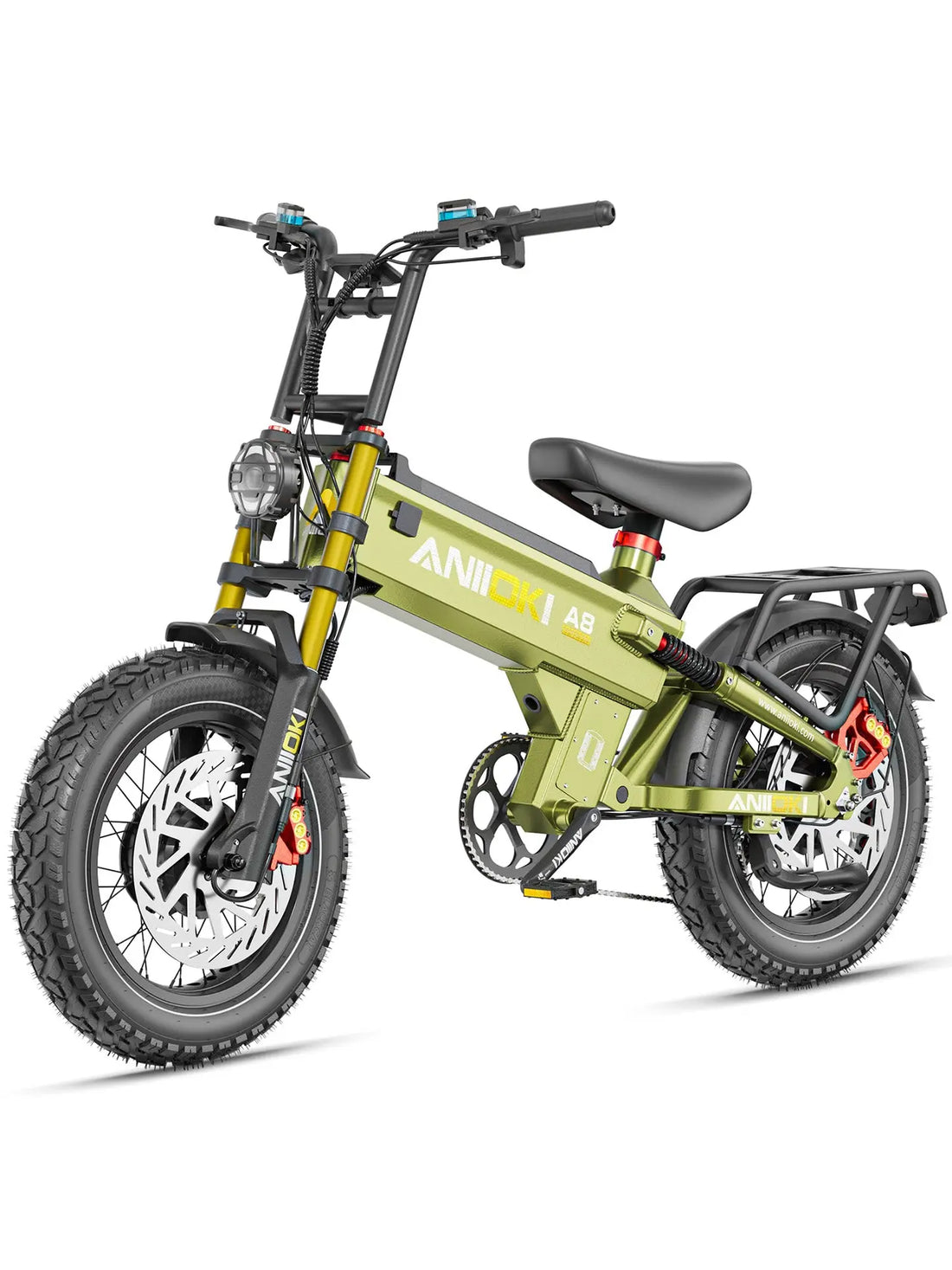 The Aniioki A8 Pro Max speed 47mph and 52V battery make it a top choice for a long range ebike and dual motor AWD ebike.