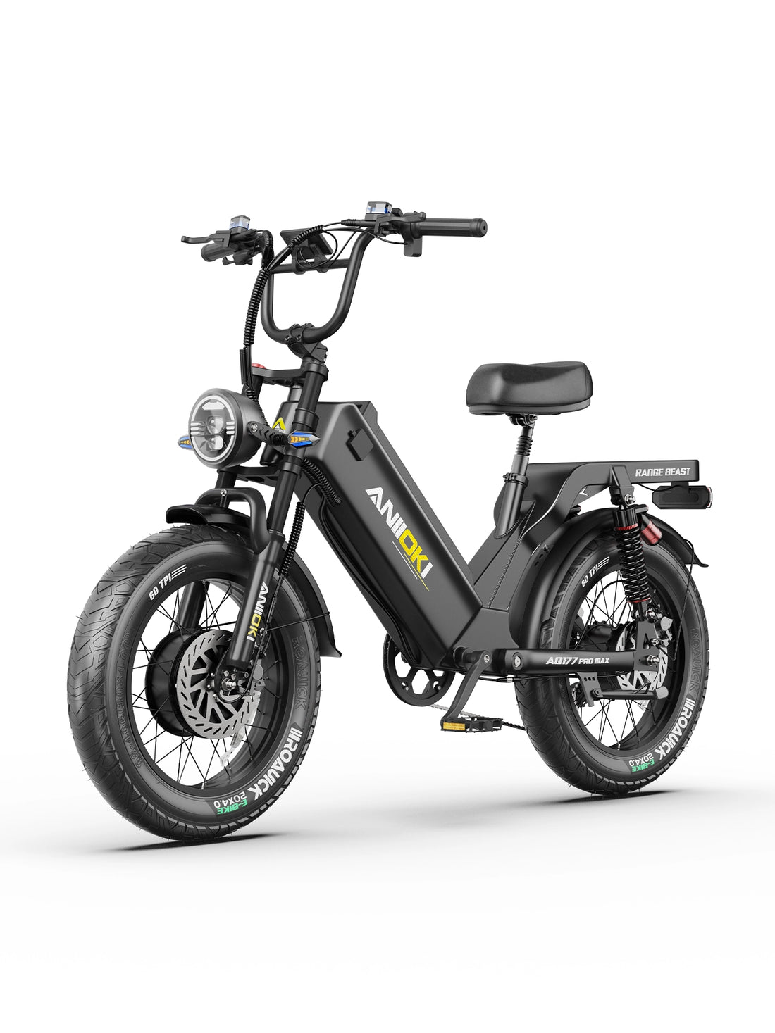 The aniioki aq177 pro max dual motor in black. This 52v ebike is a feature-rich model delivering powerful dual motor ebike performance at an affordable price.